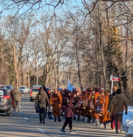 Buddhist Monks Walked through Dyke Marsh